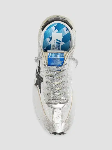 Golden Goose Men's Marathon Nylon & Leather Low-Top Sneakers - Silver Black - Size 6 | Thumbnail 6