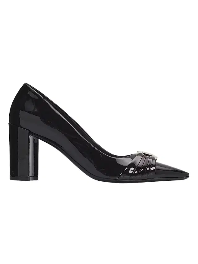 Women's Tillya Gancini Toe 70MM Patent Leather Block Heel Pump - Nero
