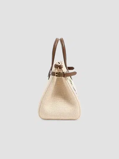 Valentino Garavani Women's Antibes Small Embroidered Linen top Handle Bag - Ecru Multi | Thumbnail 4