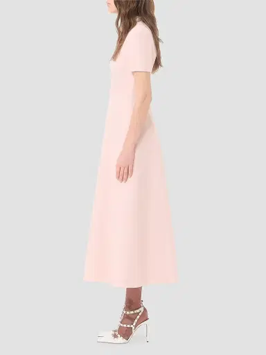 Valentino Garavani Women's Crepe Couture Embroidered Midi Dress - Pink Silver - Size 10 | Thumbnail 3 Valentino Garavani Women's Crepe Couture Embroidered Midi Dress - Pink Silver - Size 10 | Thumbnail 3