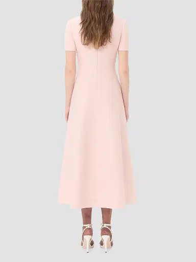 Valentino Garavani Women's Crepe Couture Embroidered Midi Dress - Pink Silver - Size 10 | Thumbnail 4 Valentino Garavani Women's Crepe Couture Embroidered Midi Dress - Pink Silver - Size 10 | Thumbnail 4