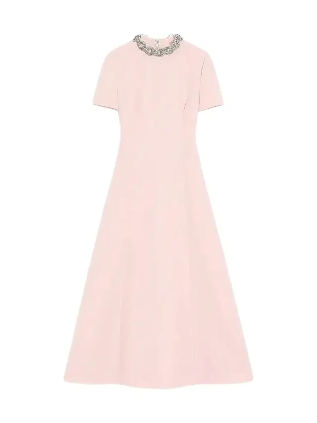 Valentino Garavani Women's Crepe Couture Embroidered Midi Dress - Pink Silver