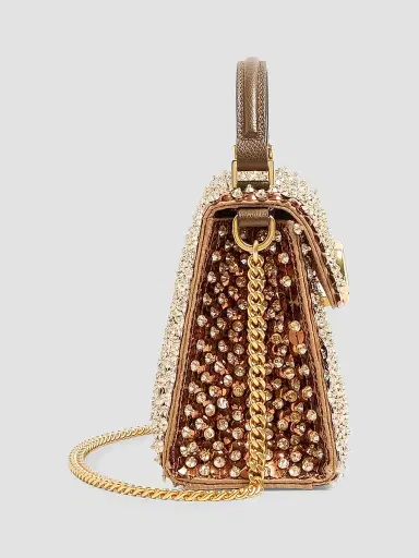 Valentino Garavani Women's V-Sling Embroidered Mini Top Handle Handbag - Gold | Thumbnail 3