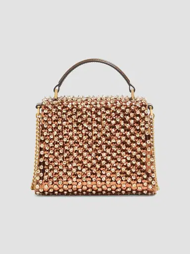 Valentino Garavani Women's V-Sling Embroidered Mini Top Handle Handbag - Gold | Thumbnail 4