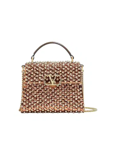 Valentino Garavani Women's V-Sling Embroidered Mini Top Handle Handbag - Gold | Thumbnail 1