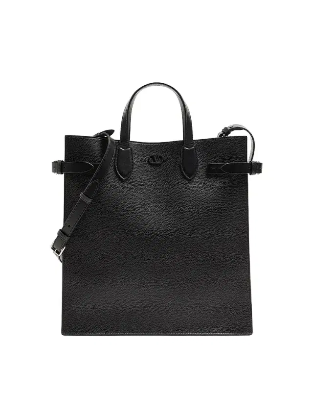 Men's Antibes  Shopping Bag in Grained Leather - Black
