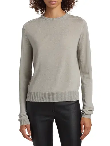 Rick Owens Women's Biker Wool Crewneck Sweater - Pearl | Thumbnail 2