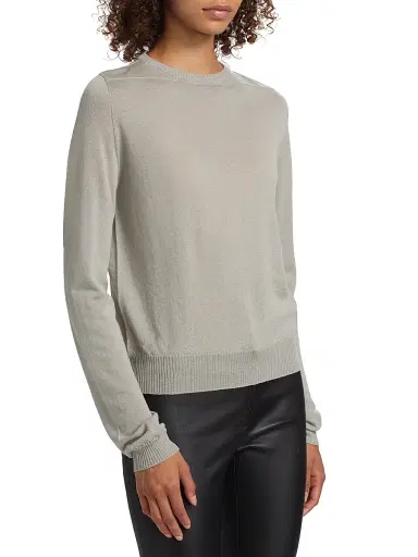 Rick Owens Women's Biker Wool Crewneck Sweater - Pearl | Thumbnail 3