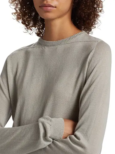 Rick Owens Women's Biker Wool Crewneck Sweater - Pearl | Thumbnail 5