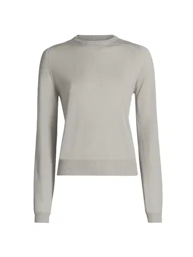 Rick Owens Women's Biker Wool Crewneck Sweater - Pearl | Thumbnail 1