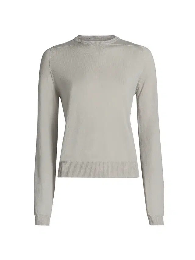 Women's Biker Wool Crewneck Sweater - Pearl