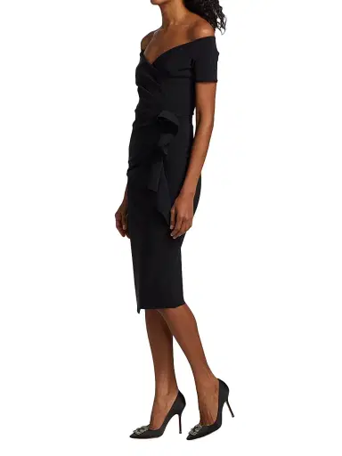Chiara Boni La Petite Robe Women's Silveria Draped Off-The-Shoulder Dress - Black - Size 2 | Thumbnail 2 Chiara Boni La Petite Robe Women's Silveria Draped Off-The-Shoulder Dress - Black - Size 2 | Thumbnail 2