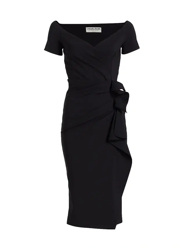 Chiara Boni La Petite Robe Women's Silveria Draped Off-The-Shoulder Dress - Black