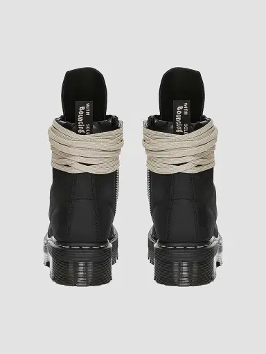 Rick Owens Women's Dr. Martens x Quad-Sole Steel-Toe Leather Boots - Black - Size 4 | Thumbnail 4