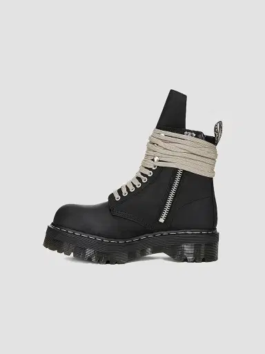 Rick Owens Women's Dr. Martens x Quad-Sole Steel-Toe Leather Boots - Black - Size 4 | Thumbnail 5