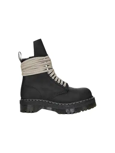 Rick Owens Women's Dr. Martens x Quad-Sole Steel-Toe Leather Boots - Black - Size 4 | Thumbnail 1