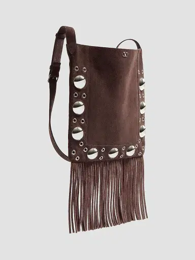 Valentino Garavani Women's Nellcôte Suede Shoulder Bag with Fringes | Thumbnail 3 Valentino Garavani Women's Nellcôte Suede Shoulder Bag with Fringes | Thumbnail 3