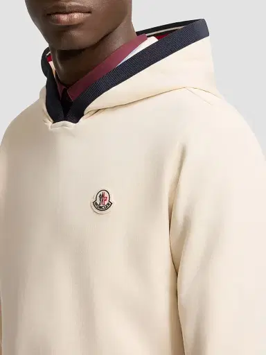Moncler Men's Hoodie in Cotton - Ivory - Size XXXL | Thumbnail 4