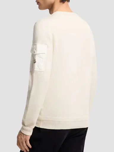 Moncler Men's Sweater in Wool - Beige - Size XXXL | Thumbnail 3
