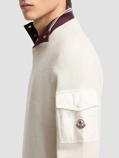 Moncler Men's Sweater in Wool - Beige - Size XXXL | Thumbnail 4