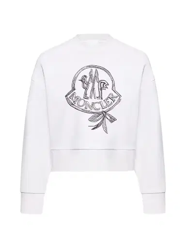 Moncler Women's Sweatshirt in Cotton - White - Size Large | Thumbnail 1