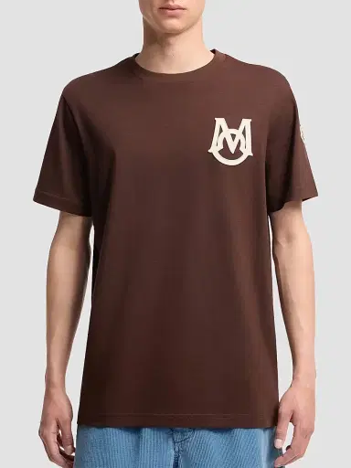 Moncler Men's Crewneck T-Shirt in Cotton - Burgundy - Size XXXXL | Thumbnail 2 Moncler Men's Crewneck T-Shirt in Cotton - Burgundy - Size XXXXL | Thumbnail 2