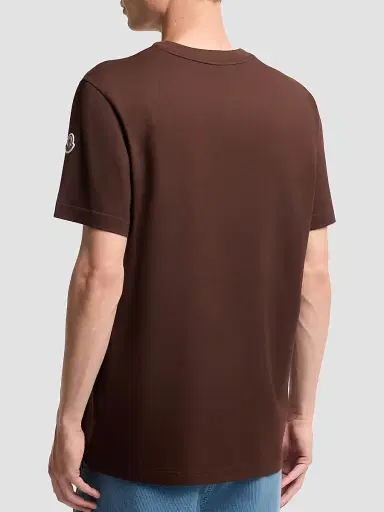 Moncler Men's Crewneck T-Shirt in Cotton - Burgundy - Size XXXXL | Thumbnail 3 Moncler Men's Crewneck T-Shirt in Cotton - Burgundy - Size XXXXL | Thumbnail 3
