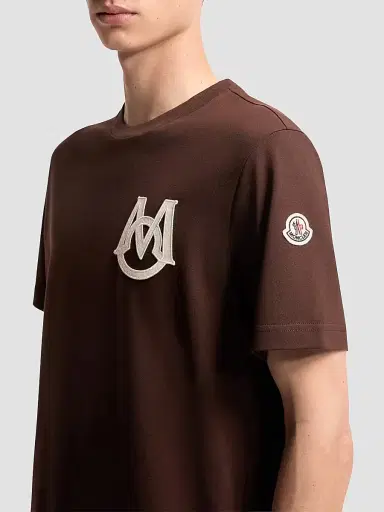 Moncler Men's Crewneck T-Shirt in Cotton - Burgundy - Size XXXXL | Thumbnail 4 Moncler Men's Crewneck T-Shirt in Cotton - Burgundy - Size XXXXL | Thumbnail 4