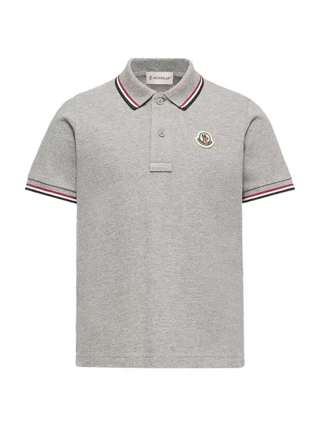 Moncler Little Boy's & Boy's Polo Shirt in Cotton Piquet - Gray