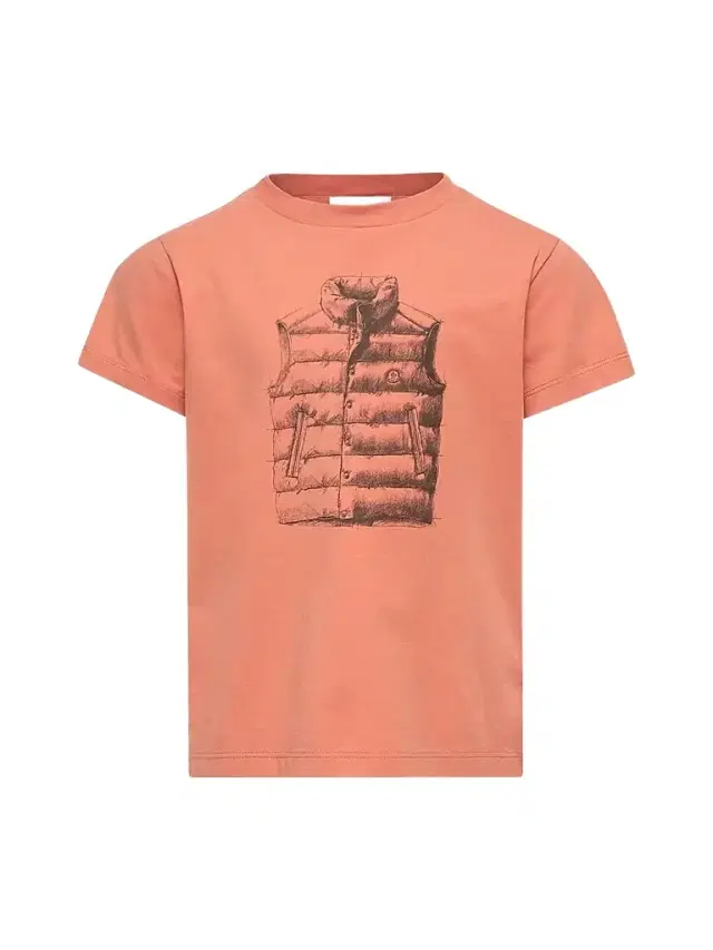 Moncler Little Boy's & Boy's Crew Neck in Cotton - Coral Orange
