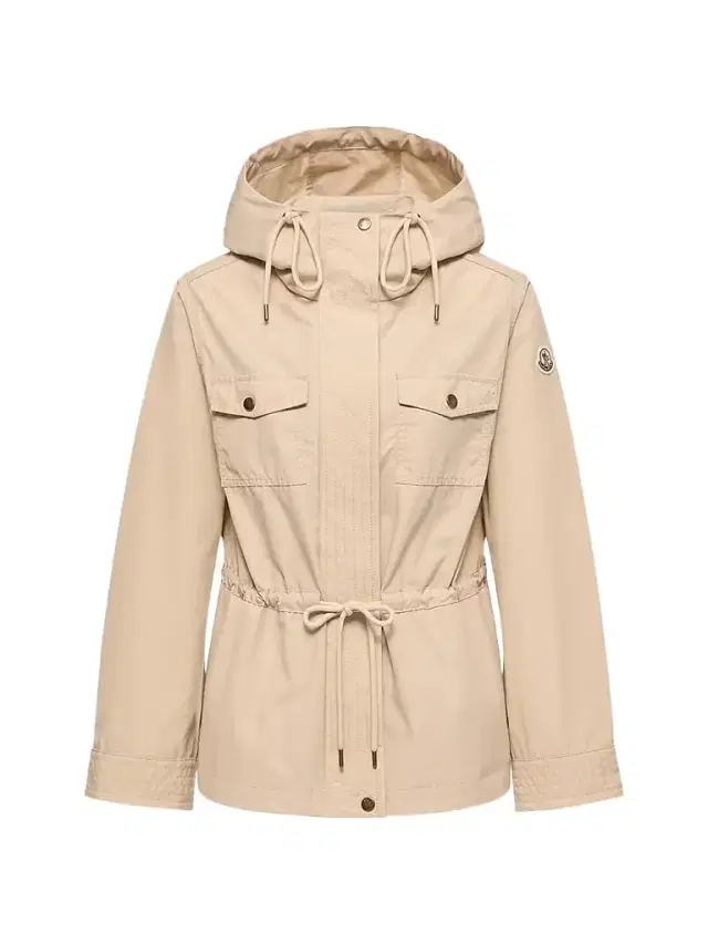 Women's Serin Parka Jacket in Cotton Blend - Light Beige