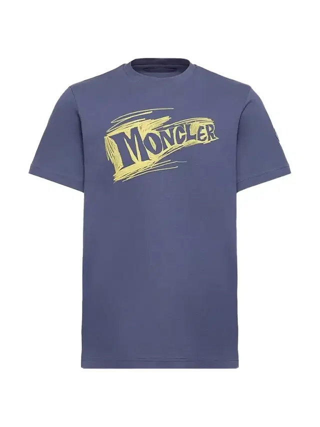 Moncler Men's Crewneck T-Shirt in Cotton - Cobalt Blue