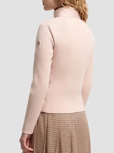 Moncler Women's Down-Filled Cardigan in Cotton - Pink - Size XL | Thumbnail 3