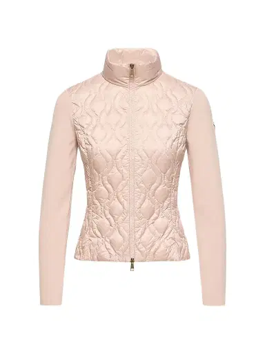 Moncler Women's Down-Filled Cardigan in Cotton - Pink - Size XL | Thumbnail 1