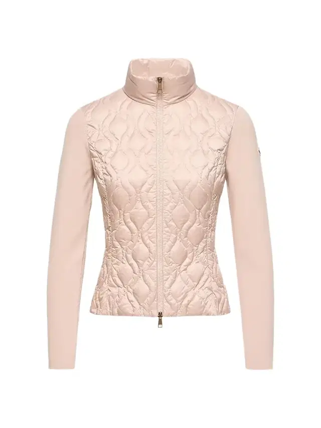 Moncler Women's Down-Filled Cardigan in Cotton - Pink
