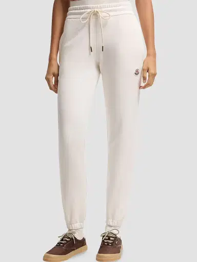 Moncler Women's Sweatpants in Cotton Blend Fleece - White | Thumbnail 2
