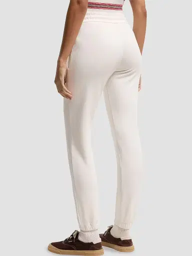 Moncler Women's Sweatpants in Cotton Blend Fleece - White | Thumbnail 3