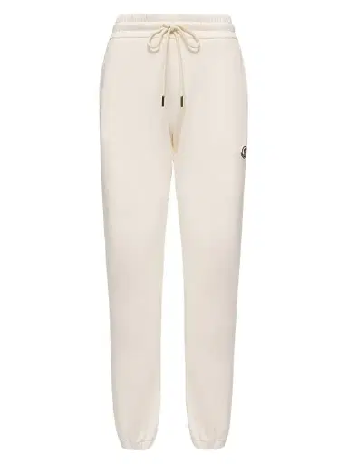 Moncler Women's Sweatpants in Cotton Blend Fleece - White | Thumbnail 1