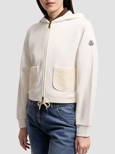 Moncler Women's Sweatshirt in Cotton Blend - Beige | Thumbnail 2