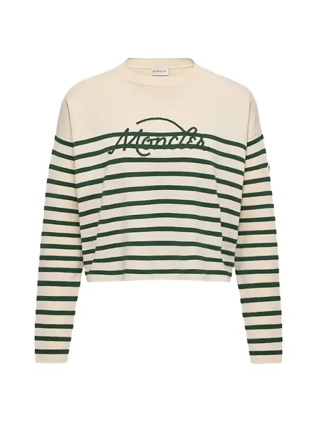 Moncler Women's Sweater in Wool with Stripes - White Green