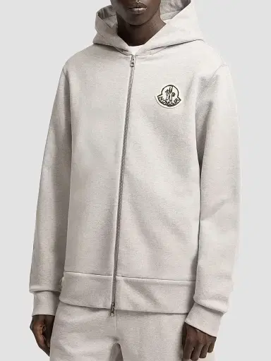 Moncler Men's Hoodie in Cotton - Gray | Thumbnail 2