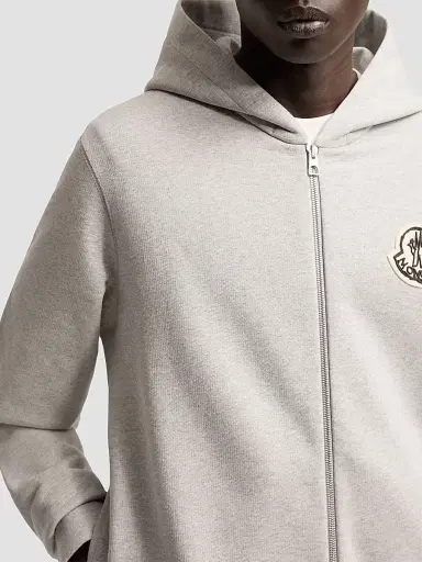 Moncler Men's Hoodie in Cotton - Gray | Thumbnail 4
