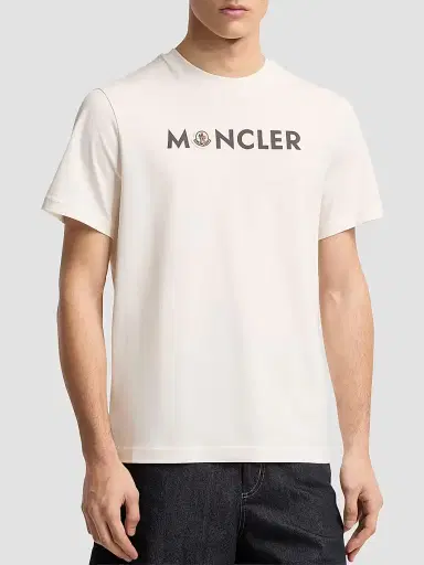 Moncler Men's Crewneck T-Shirt in Cotton - Beige | Thumbnail 2