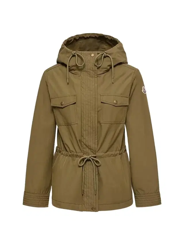 Moncler Women's Serin Parka Jacket in Cotton Blend - Olive Green