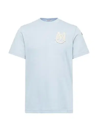 Moncler Men's Crewneck T-Shirt in Cotton - Light Blue - Size XXXXL | Thumbnail 1