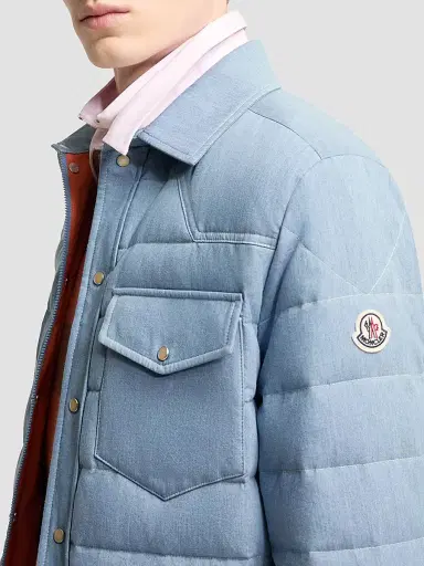 Moncler Men's Tiriol Puffer Shacket in Denim - Light Blue - Size XXL | Thumbnail 4 Moncler Men's Tiriol Puffer Shacket in Denim - Light Blue - Size XXL | Thumbnail 4