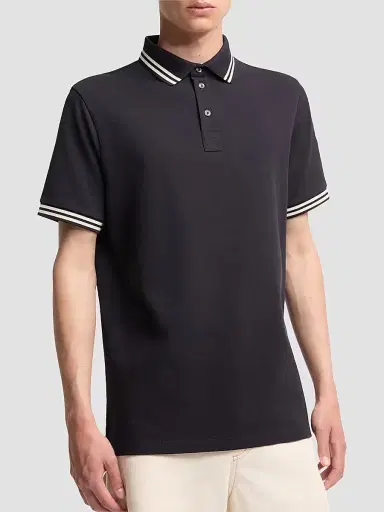 Moncler Men's Polo Shirt in Cotton Piquet - Dark Blue - Size XXXXL | Thumbnail 2 Moncler Men's Polo Shirt in Cotton Piquet - Dark Blue - Size XXXXL | Thumbnail 2