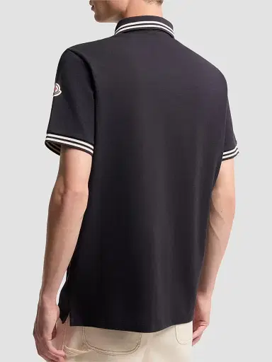Moncler Men's Polo Shirt in Cotton Piquet - Dark Blue - Size XXXXL | Thumbnail 3 Moncler Men's Polo Shirt in Cotton Piquet - Dark Blue - Size XXXXL | Thumbnail 3