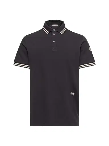 Moncler Men's Polo Shirt in Cotton Piquet - Dark Blue - Size XXXXL | Thumbnail 1 Moncler Men's Polo Shirt in Cotton Piquet - Dark Blue - Size XXXXL | Thumbnail 1