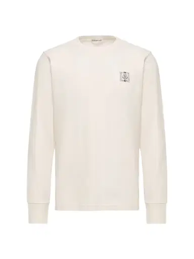 Moncler Men's Crewneck T-Shirt in Cotton - Off White - Size XXL | Thumbnail 1 Moncler Men's Crewneck T-Shirt in Cotton - Off White - Size XXL | Thumbnail 1